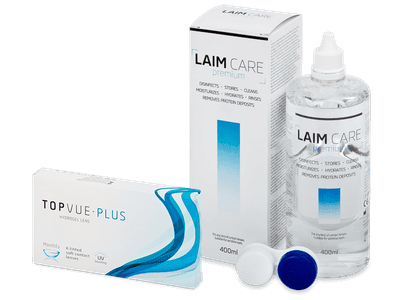 TopVue Monthly Plus (6 Lentillas) + Líquido Laim-Care 400 ml - Diseño antiguo