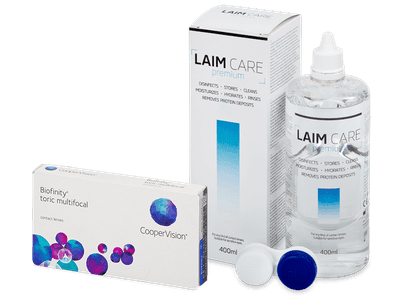 Biofinity Toric Multifocal (3 lentillas) + Líquido Laim Care 400 ml