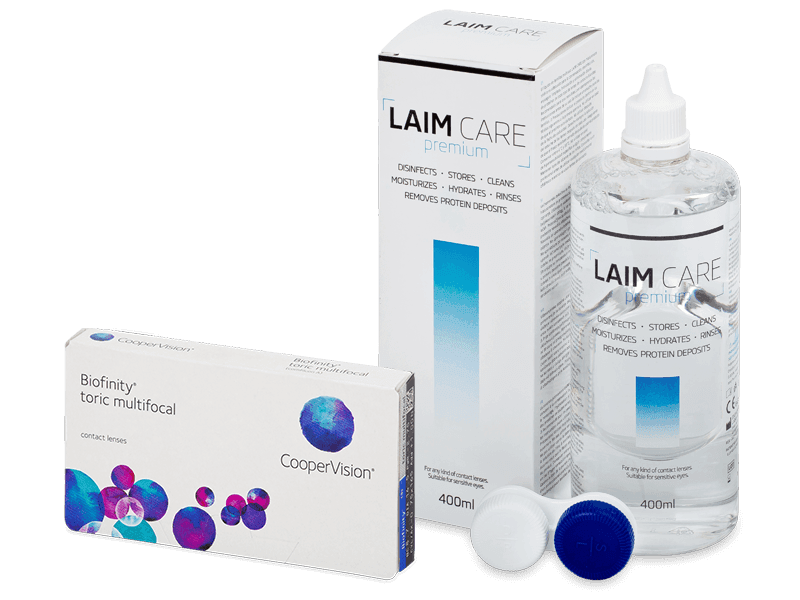 Biofinity Toric Multifocal (6 Lentillas) + Líquido Laim Care 400 ml - Pack ahorro