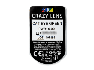 CRAZY LENS - Cat Eye Green - Diarias sin graduación (2 Lentillas) - Previsualización del blister