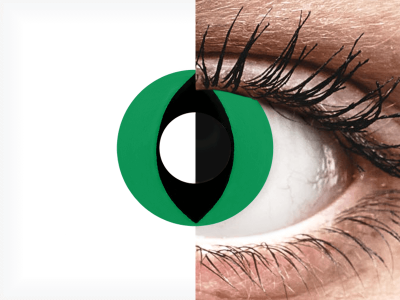 CRAZY LENS - Cat Eye Green - Diarias sin graduación (2 Lentillas)