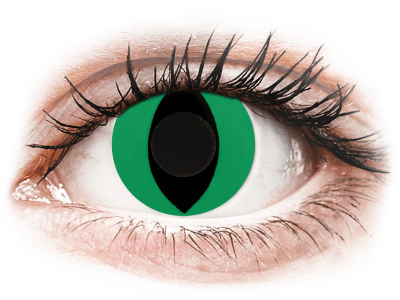 CRAZY LENS - Cat Eye Green - Diarias sin graduación (2 Lentillas)