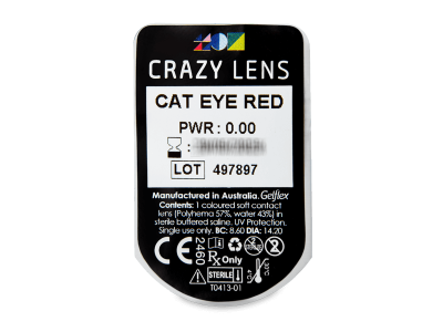 CRAZY LENS - Cat Eye Red - Diarias sin graduación (2 Lentillas) - Previsualización del blister