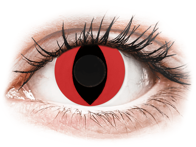 CRAZY LENS - Cat Eye Red - Diarias sin graduación (2 Lentillas) - Lentillas de colores