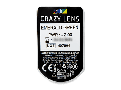 CRAZY LENS - Emerald Green - Diarias Graduadas (2 Lentillas) - Previsualización del blister