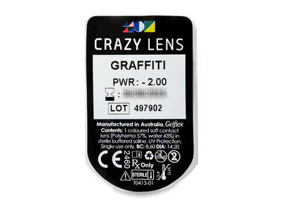 CRAZY LENS - Graffiti - Diarias Graduadas (2 Lentillas) - Previsualización del blister