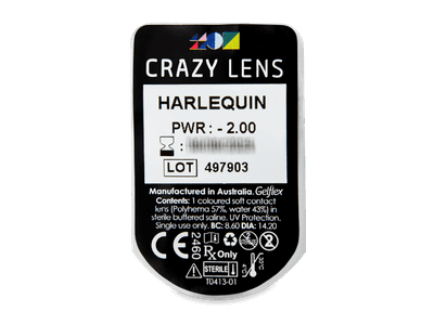 CRAZY LENS - Harlequin - Diarias Graduadas (2 Lentillas) - Previsualización del blister