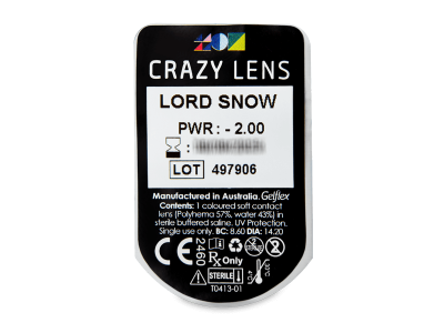 CRAZY LENS - Lord Snow - Diarias Graduadas (2 Lentillas) - Previsualización del blister