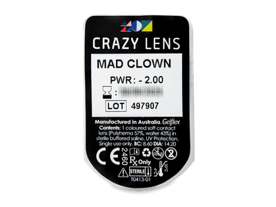 CRAZY LENS - Mad Clown - Diarias Graduadas (2 Lentillas) - Previsualización del blister