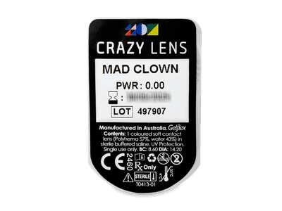 CRAZY LENS - Mad Clown - Diarias sin graduación (2 Lentillas) - Previsualización del blister