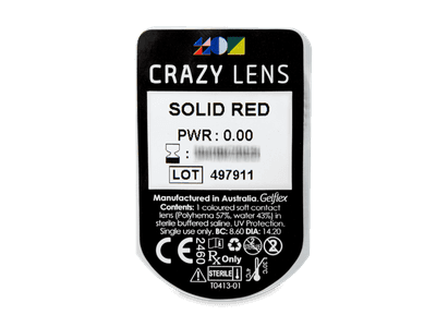 CRAZY LENS - Solid Red - Diarias sin graduación (2 Lentillas) - Previsualización del blister