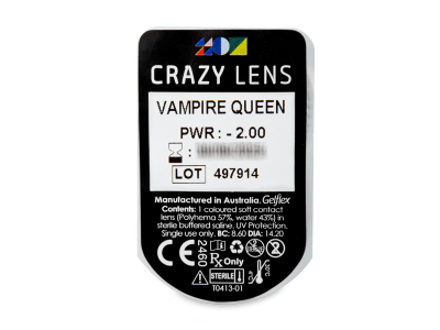 CRAZY LENS - Vampire Queen - Diarias Graduadas (2 Lentillas) - Previsualización del blister