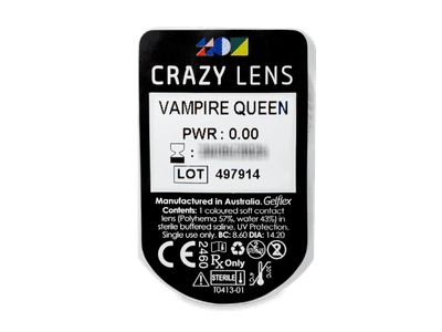 CRAZY LENS - Vampire Queen - Diarias sin graduación (2 Lentillas) - Previsualización del blister