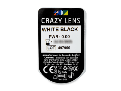 CRAZY LENS - White Black - Diarias sin graduación (2 Lentillas) - Previsualización del blister