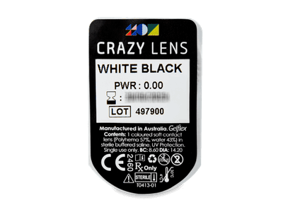 CRAZY LENS - White Black - Diarias sin graduación (2 Lentillas) - Previsualización del blister