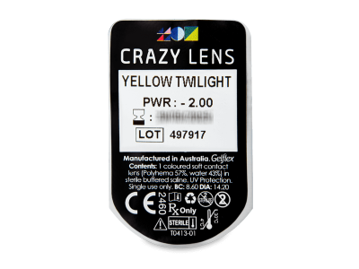 CRAZY LENS - Yellow Twilight - Diarias Graduadas (2 Lentillas) - Previsualización del blister