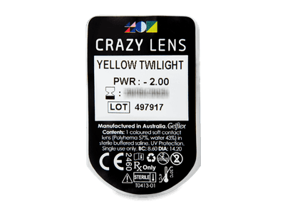 CRAZY LENS - Yellow Twilight - Diarias Graduadas (2 Lentillas) - Previsualización del blister