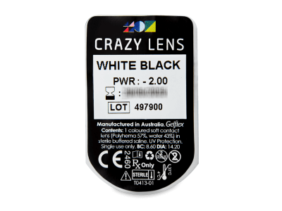 CRAZY LENS - White Black - Diarias Graduadas (2 Lentillas) - Previsualización del blister