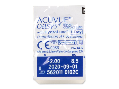 Acuvue Oasys 1-Day with Hydraluxe (30 lentillas) - Previsualización del blister