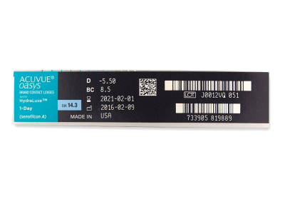 Acuvue Oasys 1-Day with Hydraluxe (90 lentillas) - Previsualización de atributos