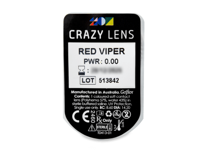 CRAZY LENS - Red Viper - Diarias sin graduación (2 Lentillas) - Previsualización del blister