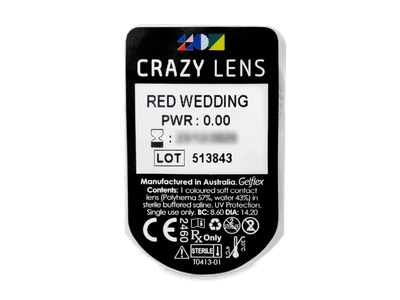 CRAZY LENS - Red Wedding - Diarias sin graduación (2 Lentillas) - Previsualización del blister