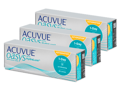 Acuvue Oasys 1-Day with HydraLuxe for Astigmatism (90 lentillas) - Lentillas tóricas