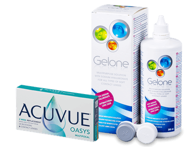 Acuvue Oasys Multifocal (6 Lentillas) + Líquido Gelone 360 ml - Diseño antiguo