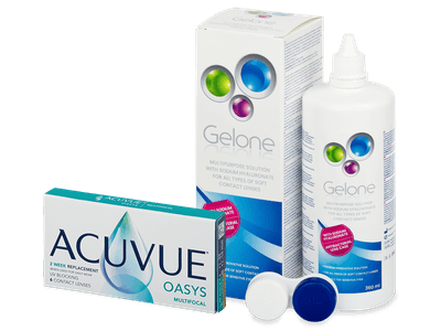 Acuvue Oasys Multifocal (6 Lentillas) + Líquido Gelone 360 ml - Diseño antiguo