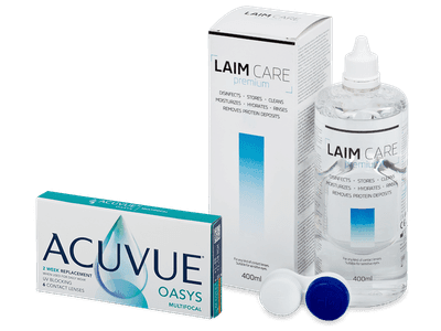 Acuvue Oasys Multifocal (6 Lentillas) + Líquido Laim Care 400 ml - Diseño antiguo