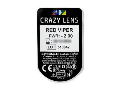 CRAZY LENS - Red Viper - Diarias Graduadas (2 Lentillas) - Previsualización del blister