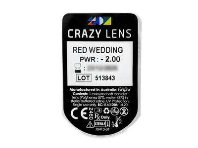 CRAZY LENS - Red Wedding - Diarias Graduadas (2 Lentillas) - Previsualización del blister