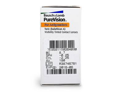 PureVision Toric (6 lentillas) - Previsualización de atributos