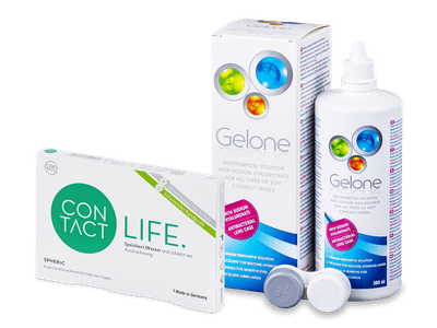 Contact Life spheric (6 Lentillas) + Líquido Gelone 360 ml - Diseño antiguo