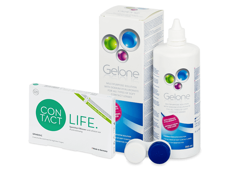 Contact Life spheric (6 Lentillas) + Líquido Gelone 360 ml - Pack ahorro