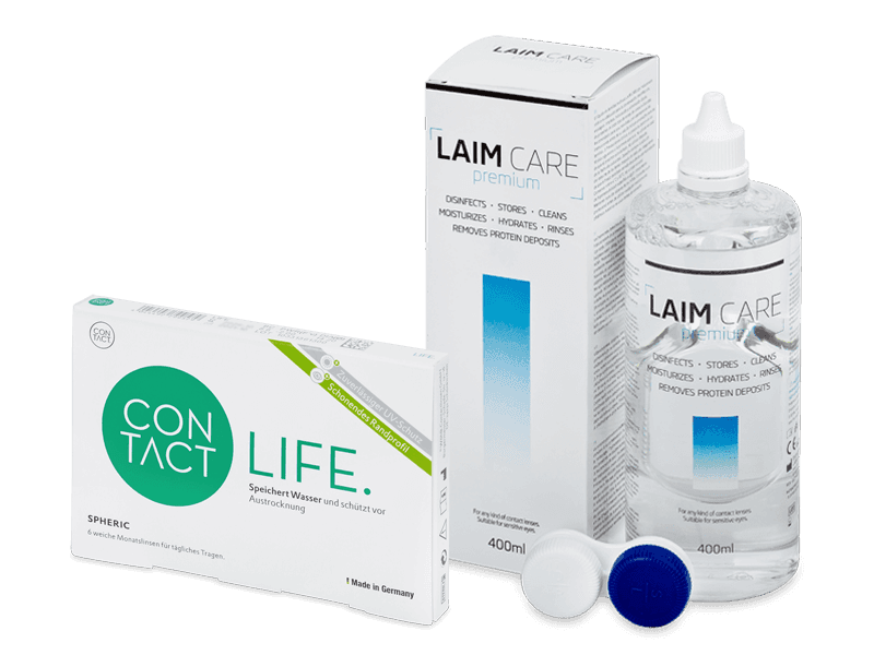Contact Life spheric (6 Lentillas) + Líquido Laim Care 400 ml - Pack ahorro