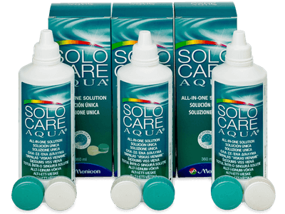 Líquido SoloCare Aqua 3 x 360 ml - Pack ahorro - solución triple