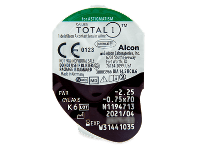 Dailies TOTAL1 for Astigmatism (30 lentillas) - Previsualización del blister