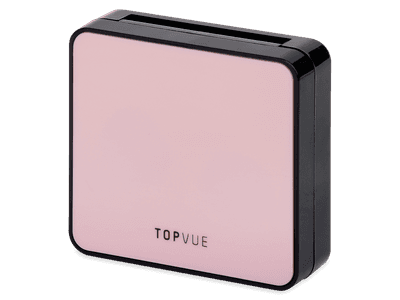 Estuche de lentillas con espejo TopVue - rosa