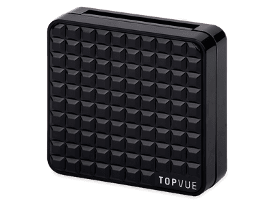 Estuche de lentillas con espejo TopVue - patrón de malla