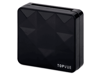 Estuche de lentillas con espejo TopVue - patrón de pirámide