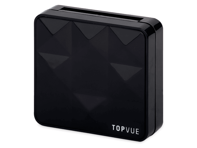 Estuche de lentillas con espejo TopVue - patrón de pirámide 