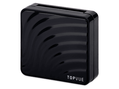 Estuche de lentillas con espejo TopVue - patrón de onda