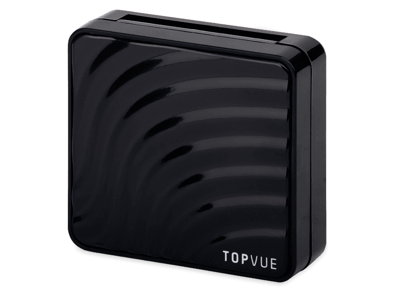 Estuche de lentillas con espejo TopVue - patrón de onda 