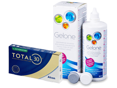 TOTAL30 for Astigmatism (6 Lentillas) + Líquido Gelone 360 ml - Diseño antiguo