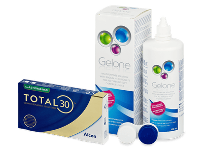 TOTAL30 for Astigmatism (6 Lentillas) + Líquido Gelone 360 ml - Pack ahorro