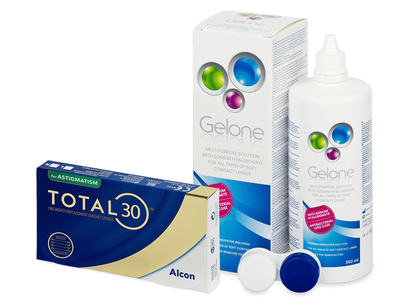 TOTAL30 for Astigmatism (6 Lentillas) + Líquido Gelone 360 ml - Pack ahorro