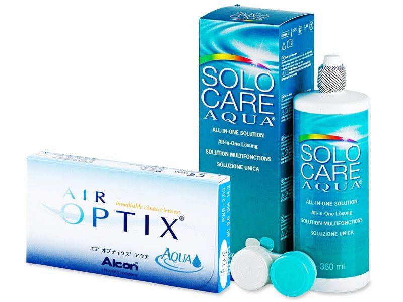 Air Optix Aqua (6 lentillas) + Líquido SoloCare Aqua 360 ml - Pack ahorro