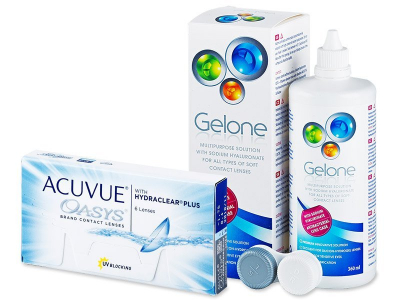 Acuvue Oasys (6 lentillas) + Liquido Gelone 360 ml