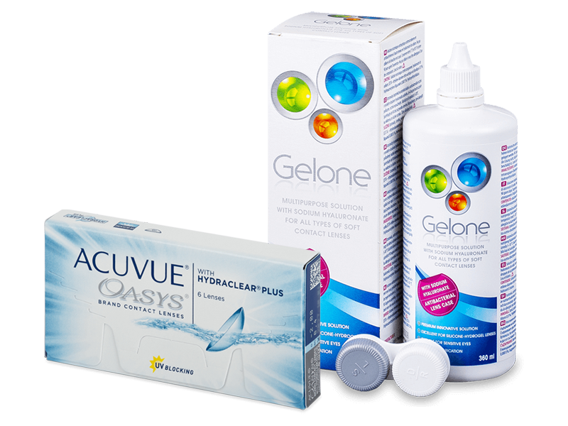 Acuvue Oasys (6 lentillas) + Liquido Gelone 360 ml - Pack ahorro